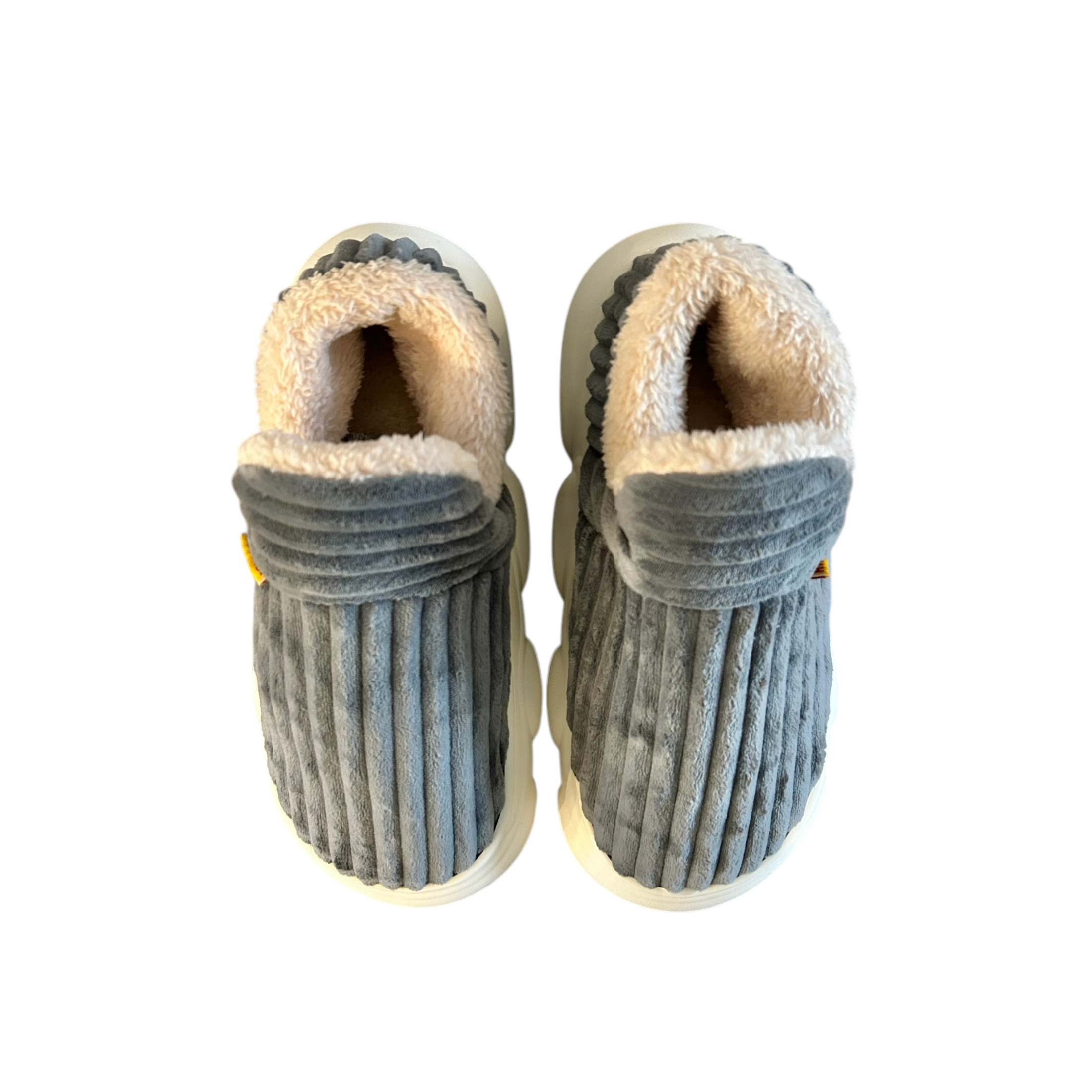 Top view of The Big Softie Grey cosy slippers