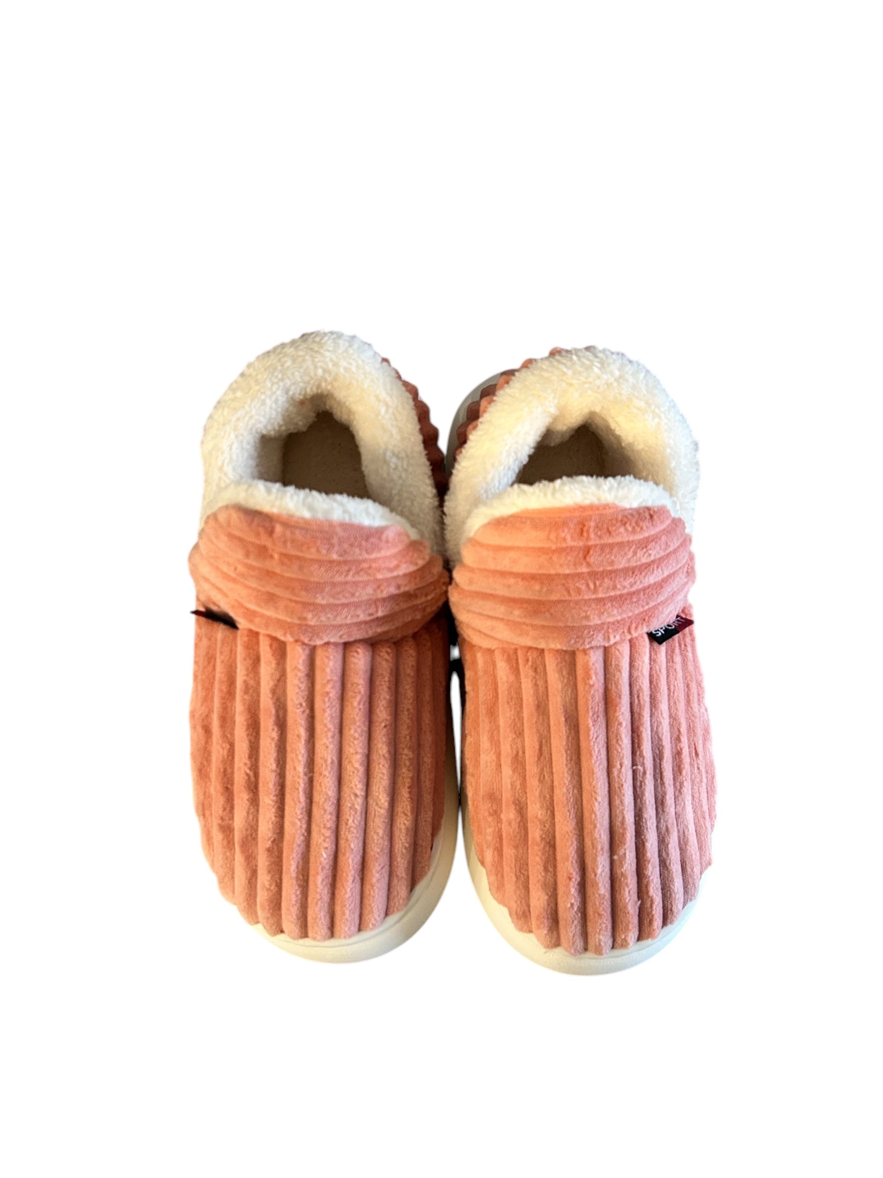 Top view of The Little Softie Pink warm and flexible slippers