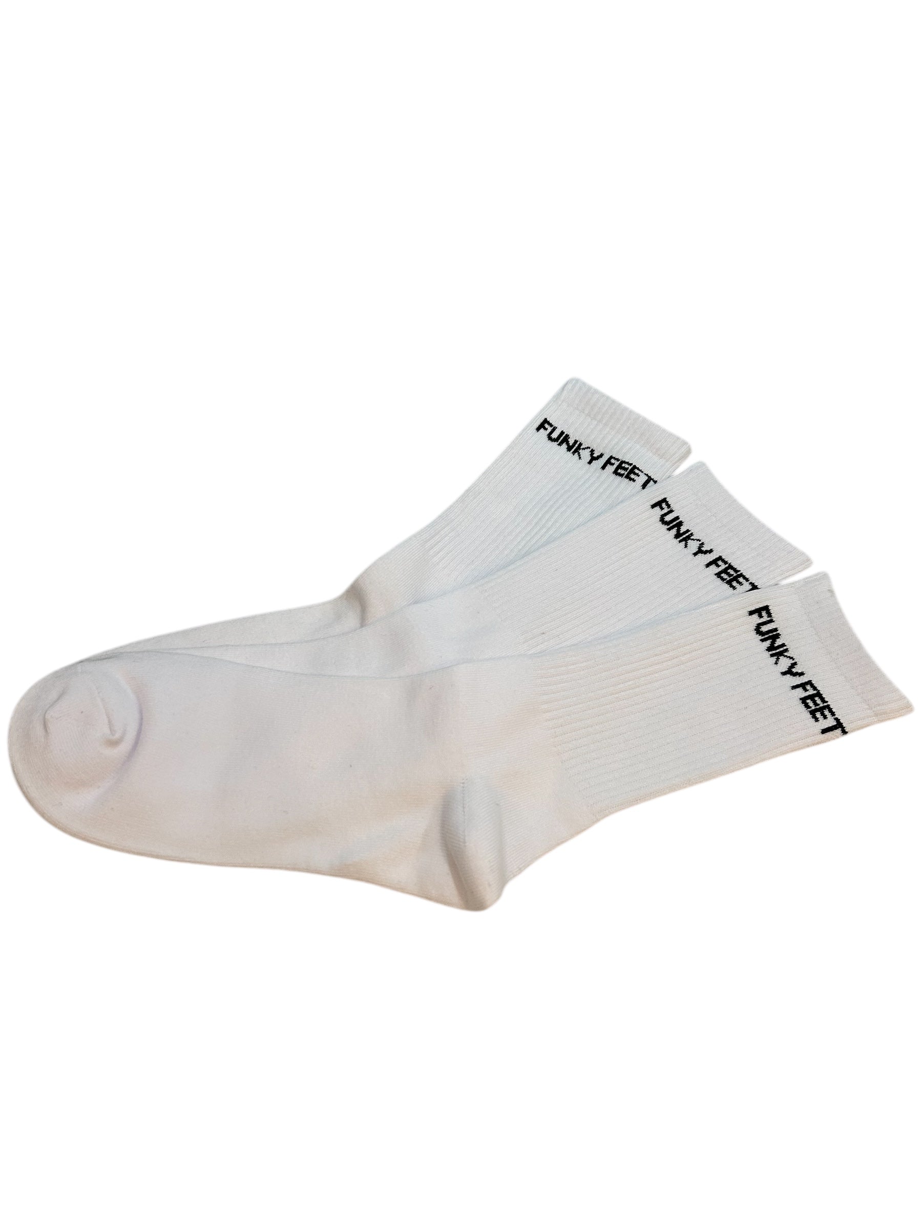 Funky Feet Everyday Socks – white with playful branding
