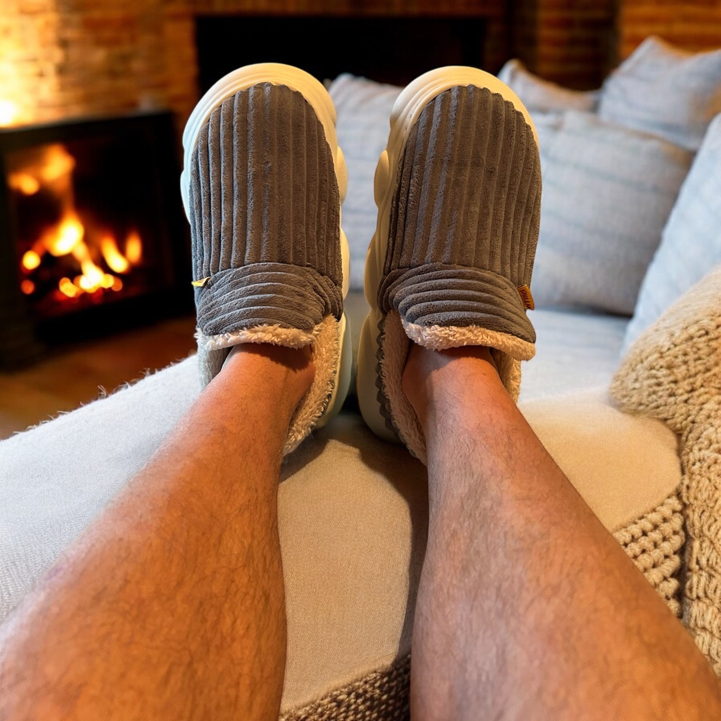 The Big Softie Grey slippers - warm and cushioned fit