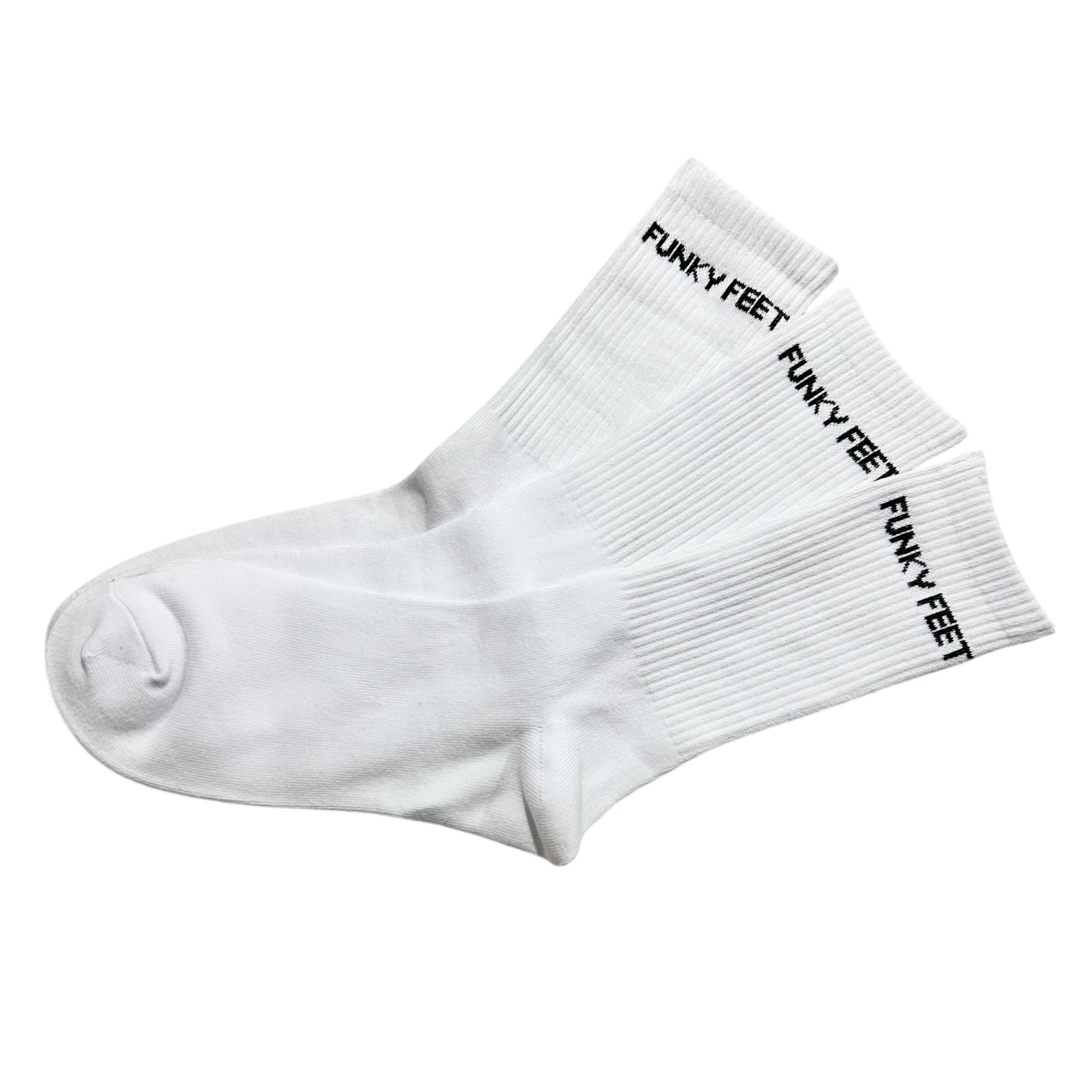 Funky Feet Everyday Socks | Comfy & Stylish White Socks